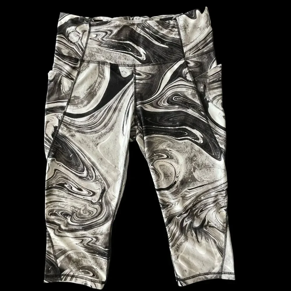 Xersion Women's High Rise Ankle Leggings \ Black & Gray SZ/XLP